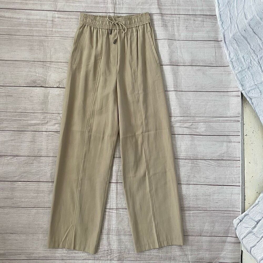 Topshop women 4 brand new pull on casual pants w/elastic waist tan